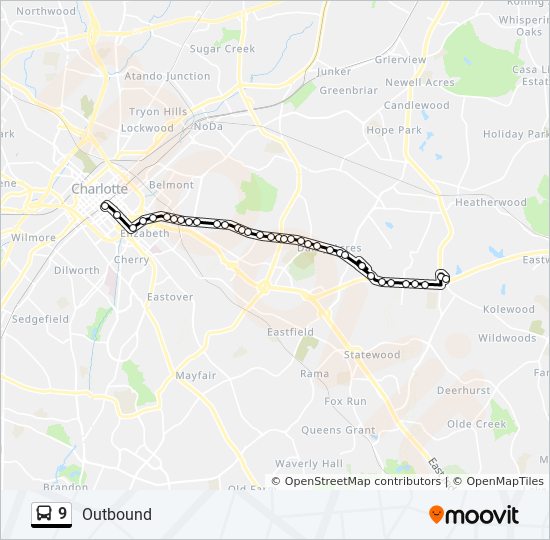 9 Route Schedules Stops Maps - Outbound