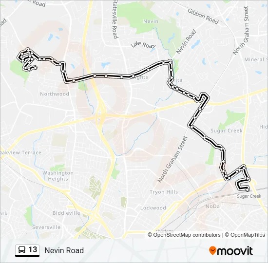 13 Bus Line Map