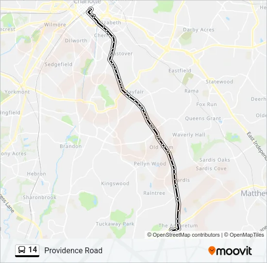 14 Bus Line Map