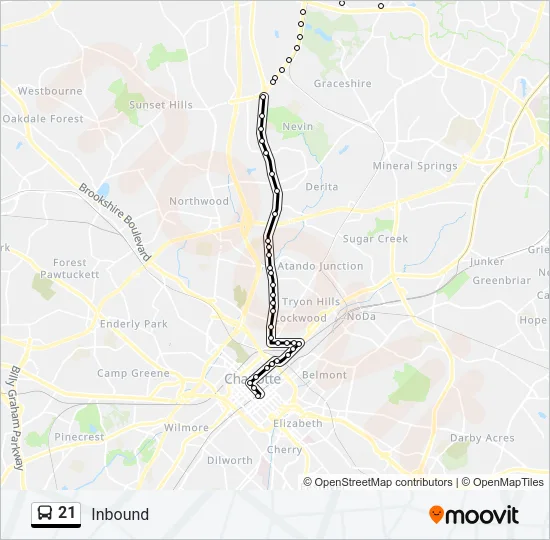 21 Bus Line Map