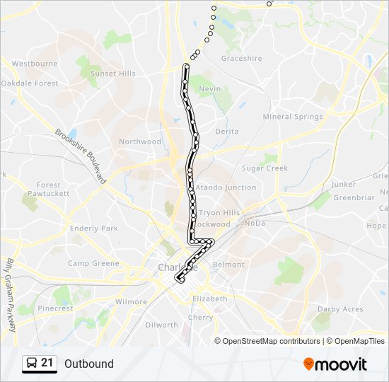 21 bus Line Map