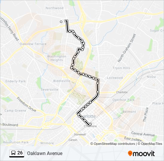 26 bus Line Map