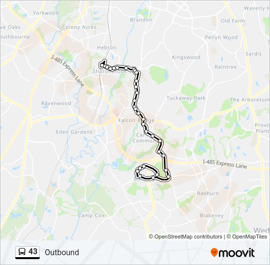 43 Bus Line Map