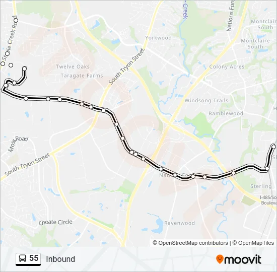 55 Bus Line Map
