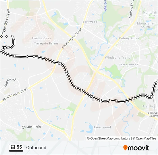 55 Bus Line Map