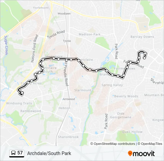57 Bus Line Map