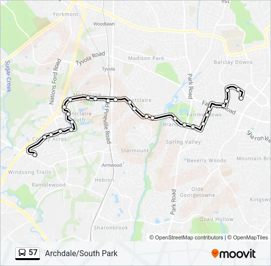57 Bus Line Map