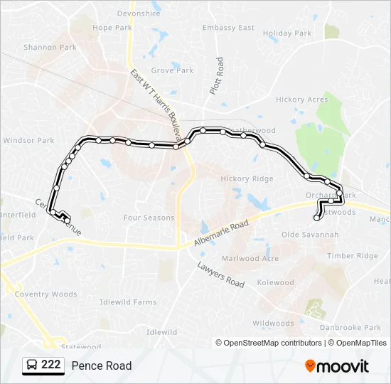 222 Bus Line Map