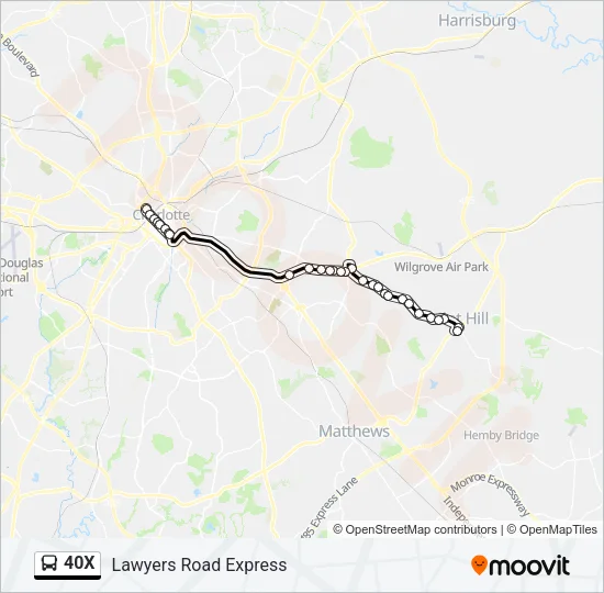 40X Bus Line Map