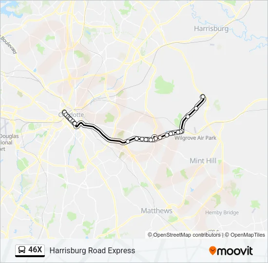 46X Bus Line Map