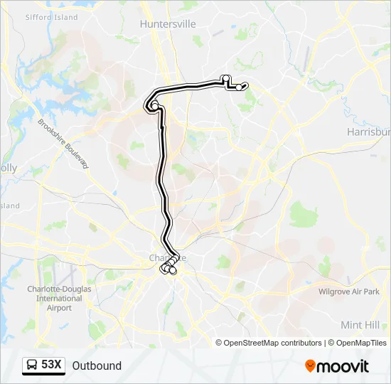 53X Bus Line Map