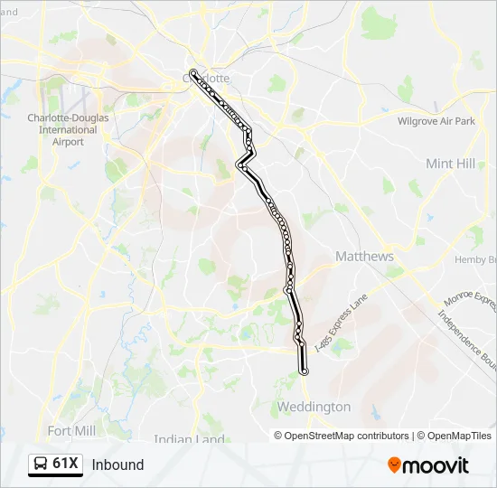 61X Bus Line Map