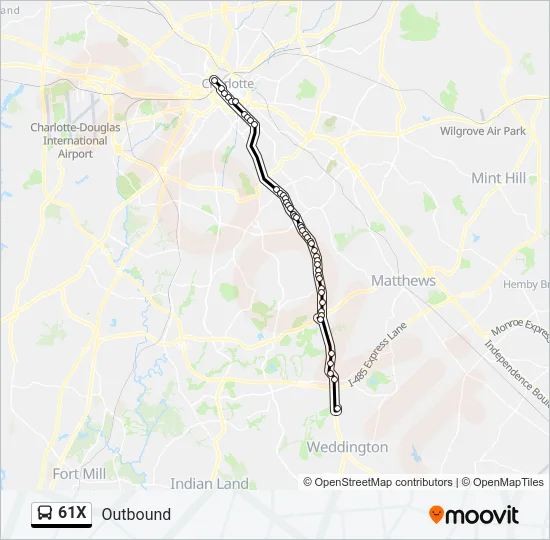 61X Bus Line Map