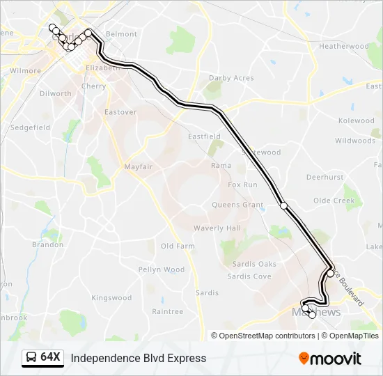 64X Bus Line Map