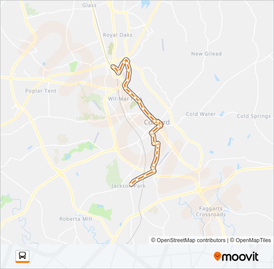 Mapa de ORANGE ROUTE de autobús