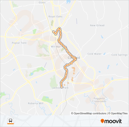 Mapa de ORANGE ROUTE de autobús