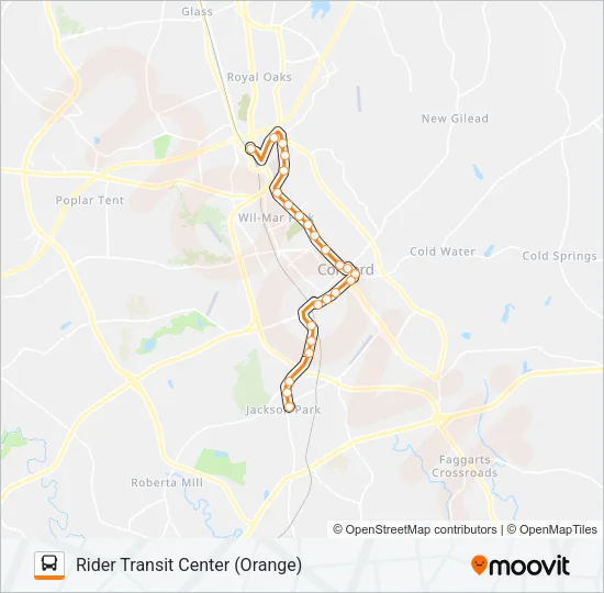 ORANGE ROUTE Bus Line Map