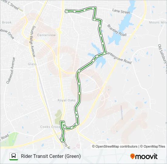 GREEN ROUTE Bus Line Map