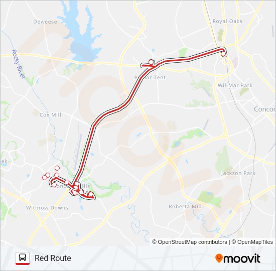 RED ROUTE Bus Line Map