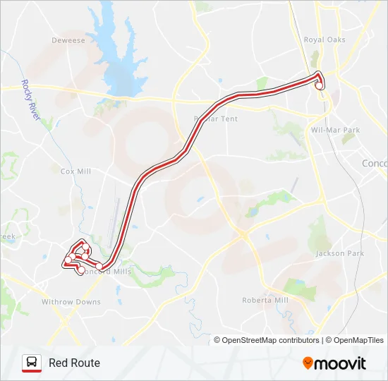 RED ROUTE Bus Line Map