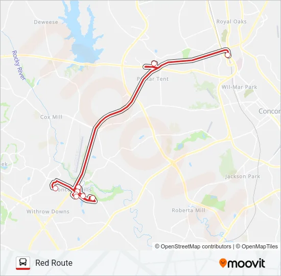 RED ROUTE Bus Line Map