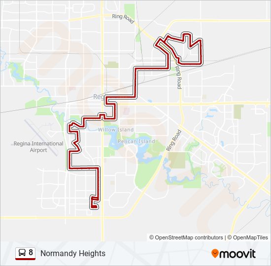 Plan de la ligne 8 de bus