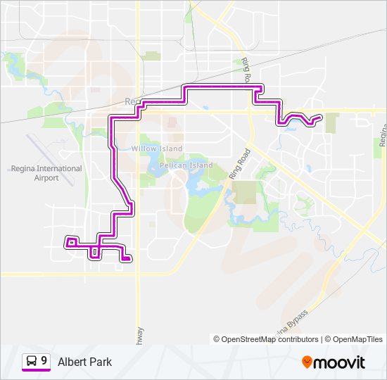 Plan de la ligne 9 de bus