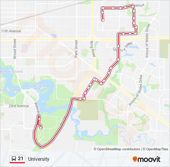 21 bus Line Map