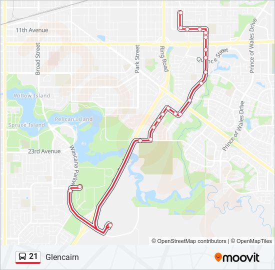 21 bus Line Map