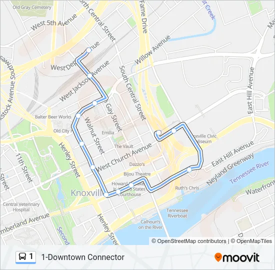 1 Bus Line Map