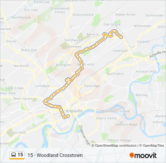 15 Bus Line Map