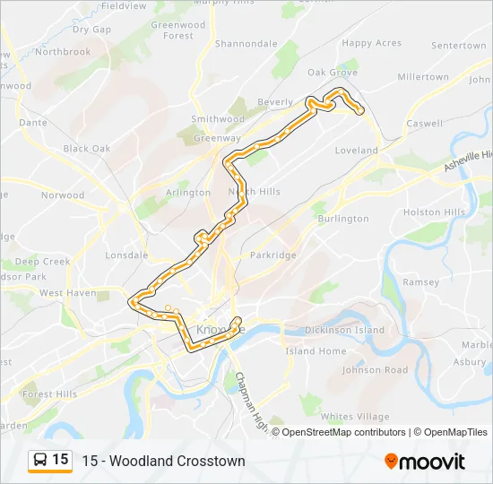 15 Bus Line Map