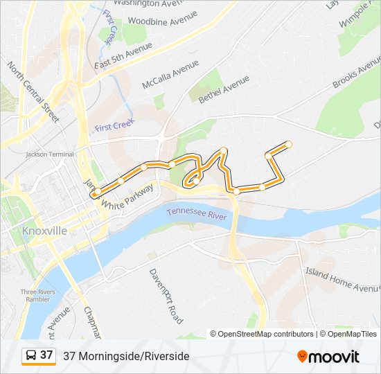 37 bus Line Map