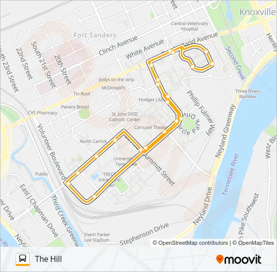 THE HILL Bus Line Map