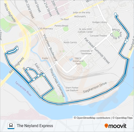 NEYLAND EXPRESS bus Line Map