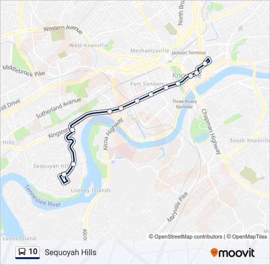 Mapa de 10 de autobús