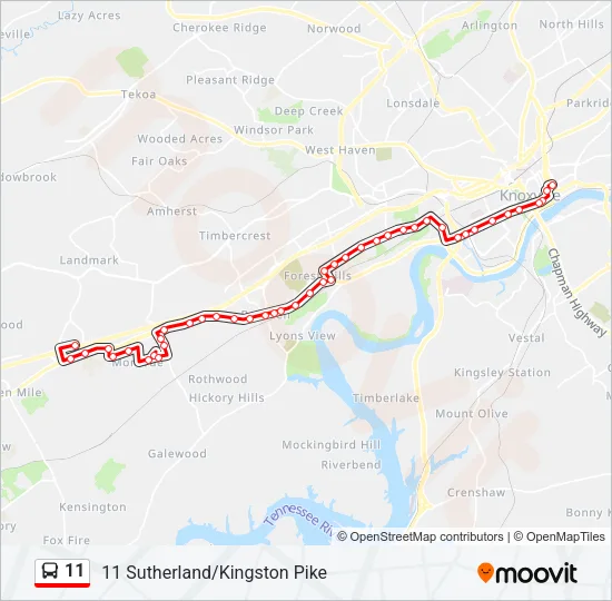 11 Bus Line Map
