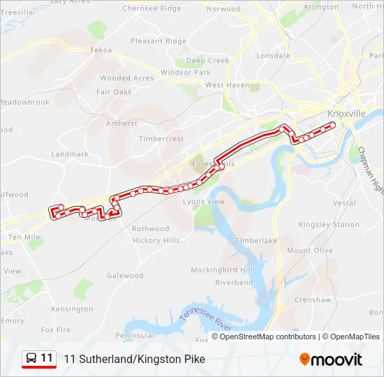 11 Bus Line Map