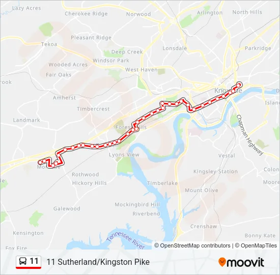 11 Bus Line Map