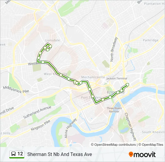 12 Bus Line Map