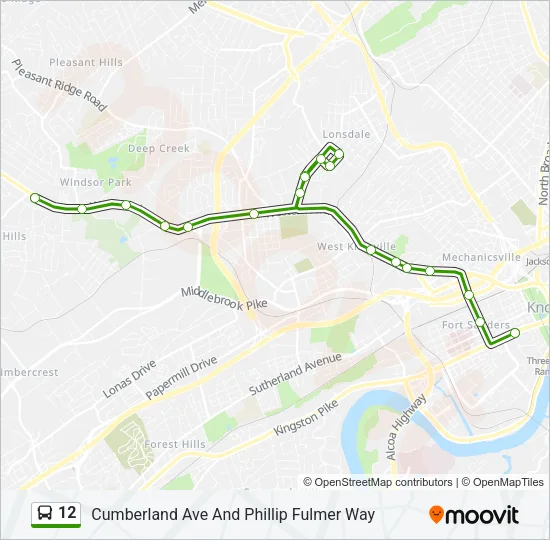 12 Bus Line Map