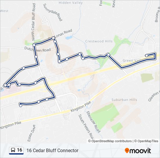 Mapa de 16 de autobús