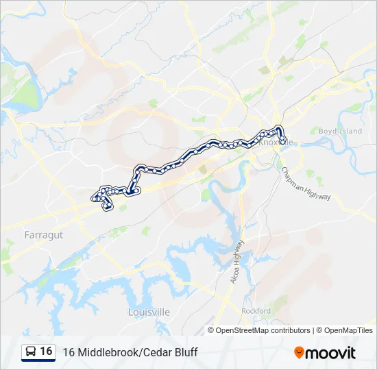 16 Bus Line Map