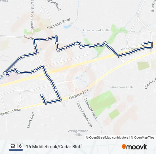 16 Bus Line Map