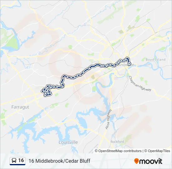 16 Bus Line Map