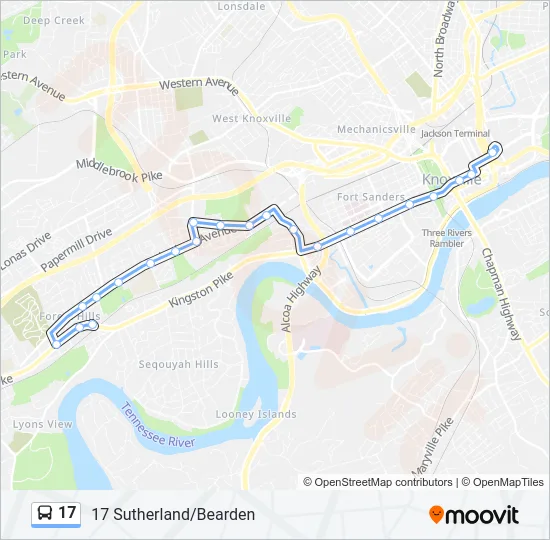 17 Bus Line Map