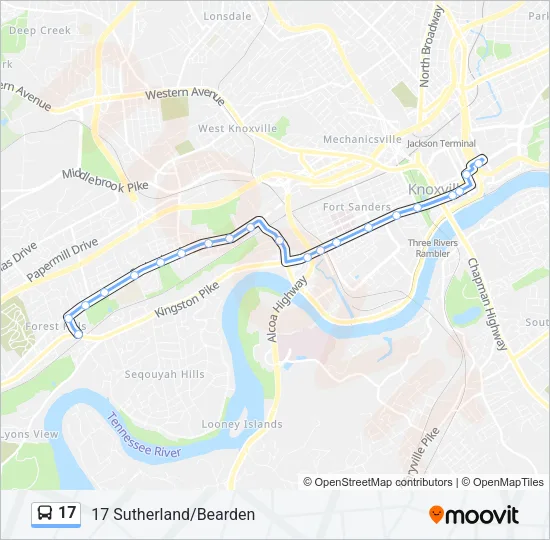 17 Bus Line Map