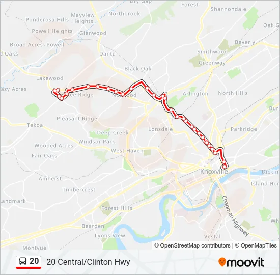 20 Bus Line Map