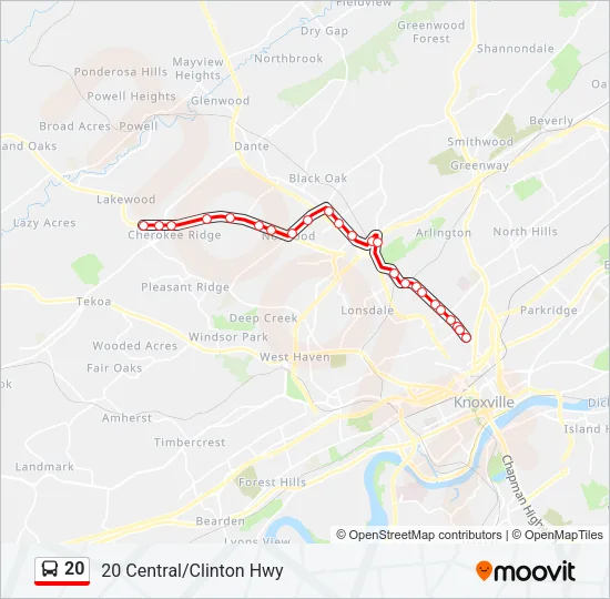 20 Bus Line Map