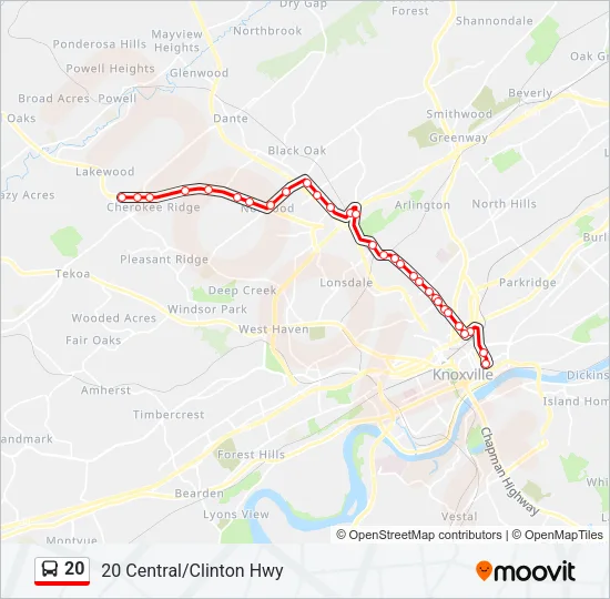 20 Bus Line Map